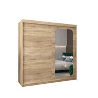 SCHWEBETÜRENSCHRANK 200/200/62 2-türig - Silberfarben/Sonoma Eiche, Holz/Kunststoff (200/200/62cm) - MÖBEL KRYSPOL