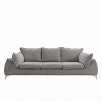 3-SITZER Sofa MELANI 252 cm Velours Grau - Chromfarben/Grau, Holz/Textil (252/90/88cm) - Muffo