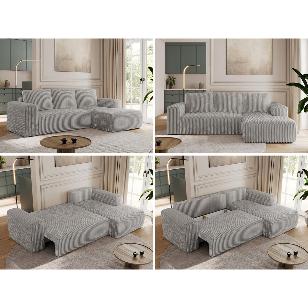 Thumbnail - MKS Ecksofa, Hellgrau, Textil, 3-Sitzer, L-Form,L-Form, 266x164 cm, Oeko-Tex®, Wohnzimmer, Sofas & Couches, Wohnlandscha...