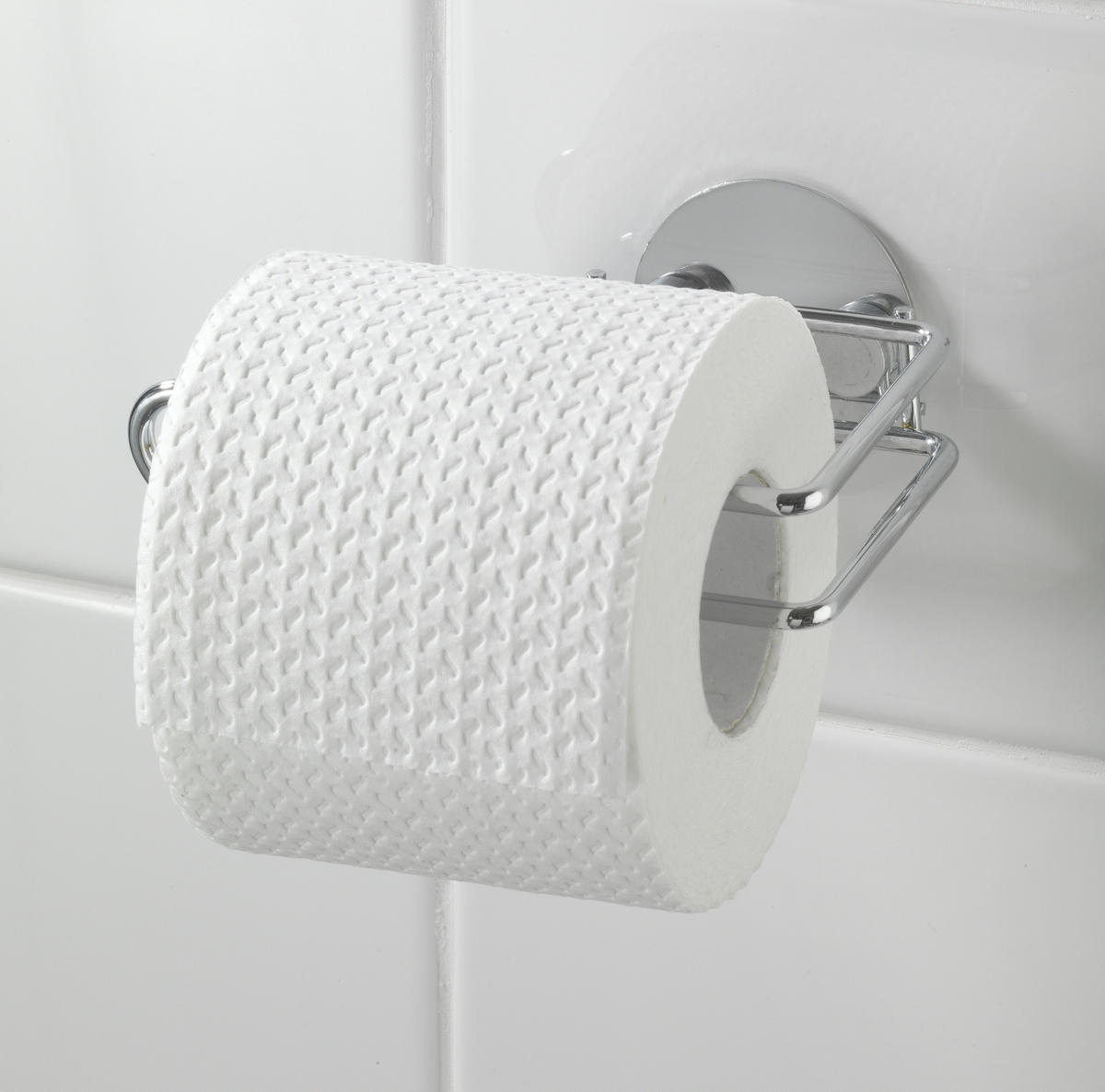 TOILETTENPAPIERHALTER Turbo-Loc - Chromstahl 6/14/9 cm - Silberfarben, Metall (14/9/6cm) - Wenko