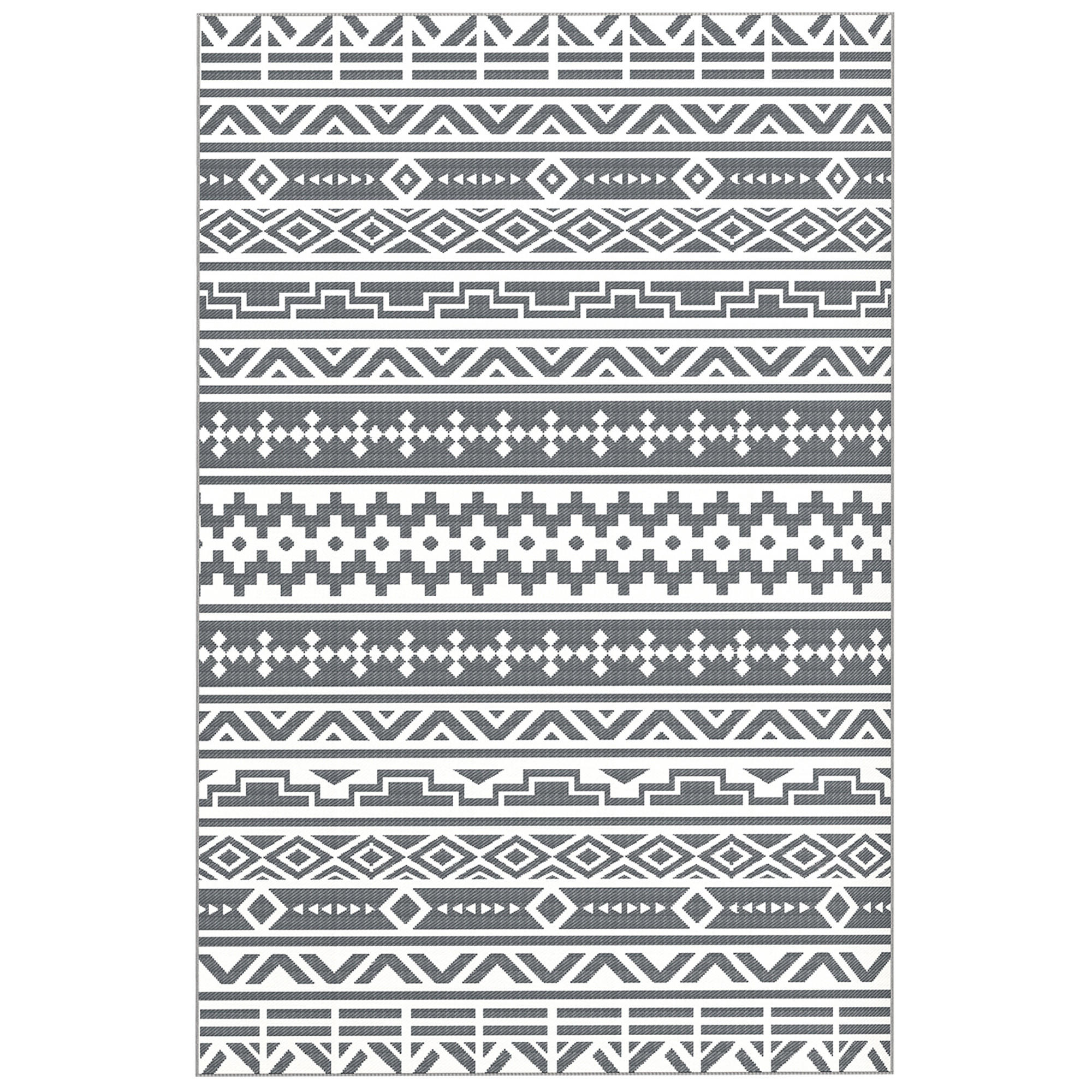 OUTDOORTEPPICH, Wetterfest - Dunkelgrau, Kunststoff (274/182cm) - Outsunny