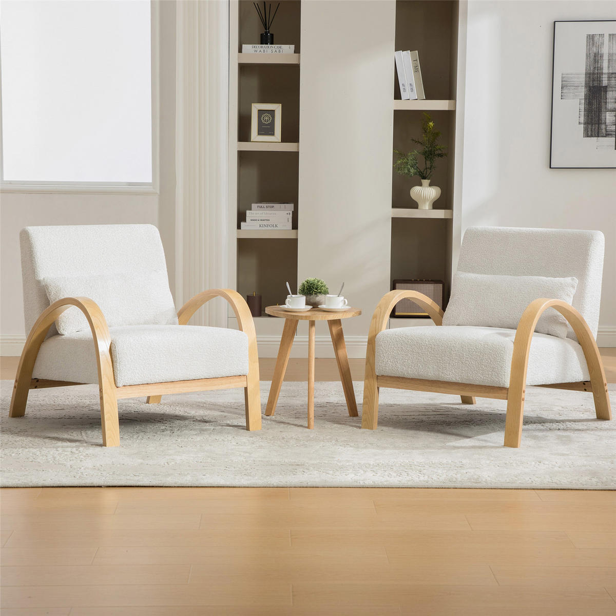 SESSEL Skandinavisch Chenille Ivory - Weiß, Textil (70.5/80.5/82.5cm) - Kaket