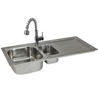 KÜCHENSPÜLE & WASSERHAHN EDELSTAHL Premium - Silberfarben, Metall (105/18/500cm)
