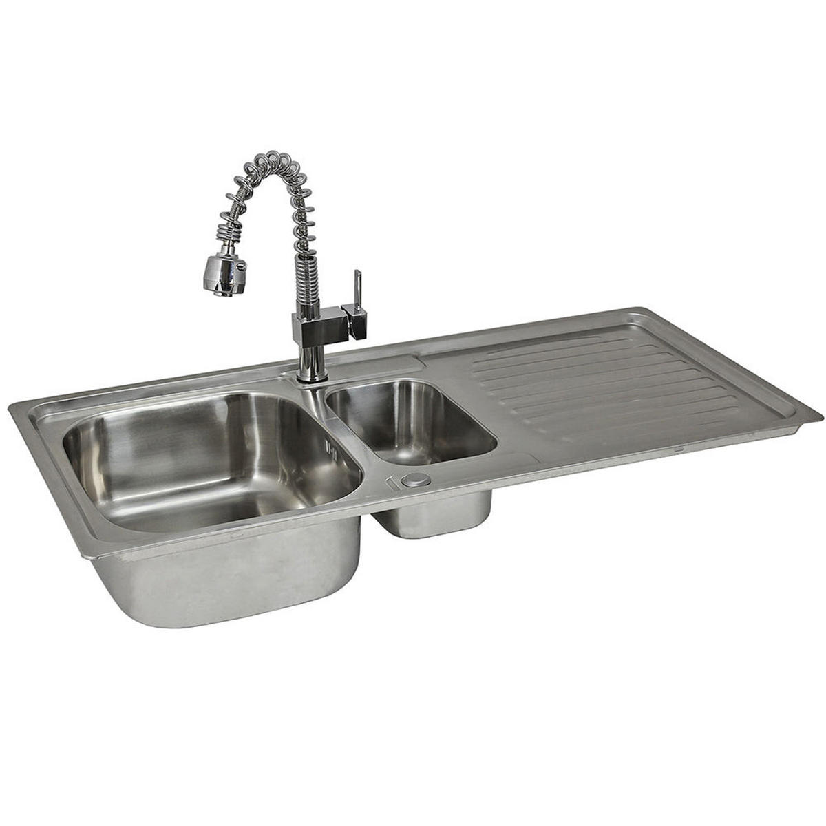 KÜCHENSPÜLE & WASSERHAHN EDELSTAHL Premium - Silberfarben, Metall (105/18/500cm)