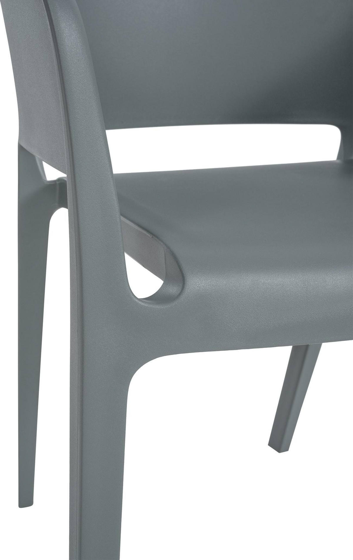 GARTENSTUHL Kunststoff grau - Grau, Kunststoff (56/78/53cm) - CLP