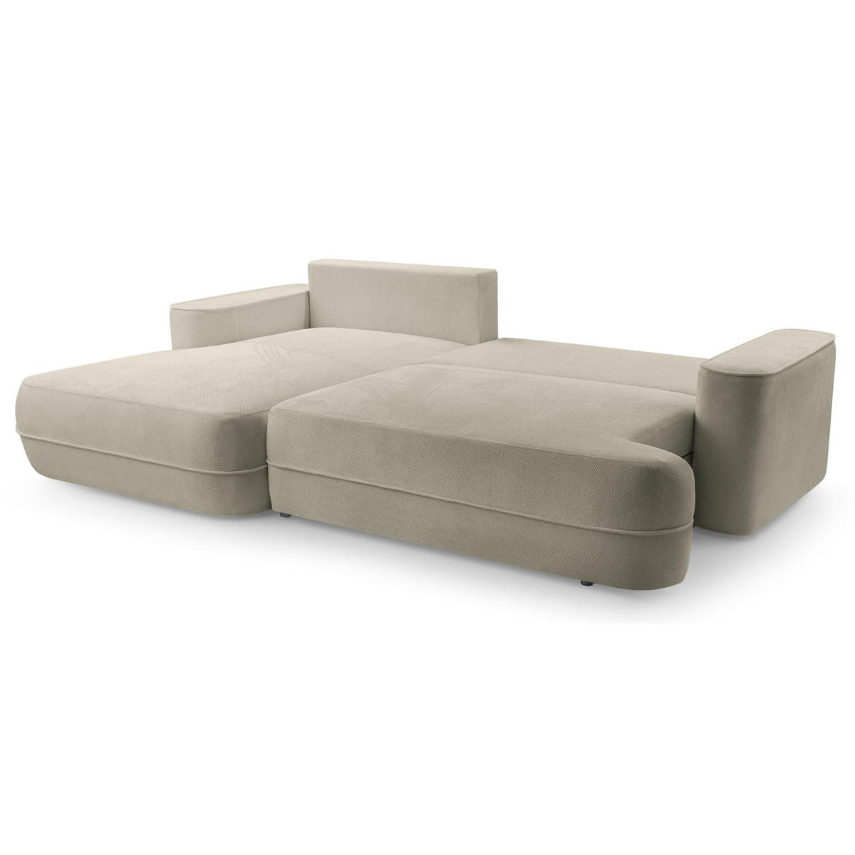 ECKSOFA Fuerro Weiß Strukturstoff - Schwarz/Weiß, Kunststoff/Textil (260/168cm) - Selsey