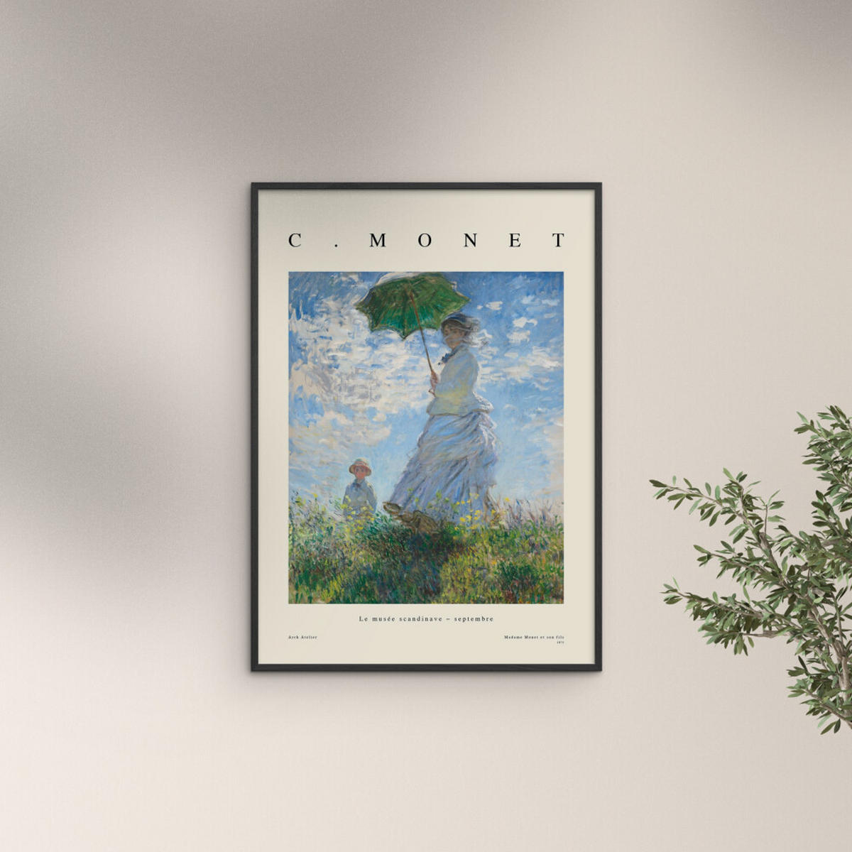 POSTER mit Rahmen Arch Atelier - Madame et son fils - Blau/Schwarz, Holz/Papier (70/100cm) - Poster&Frame