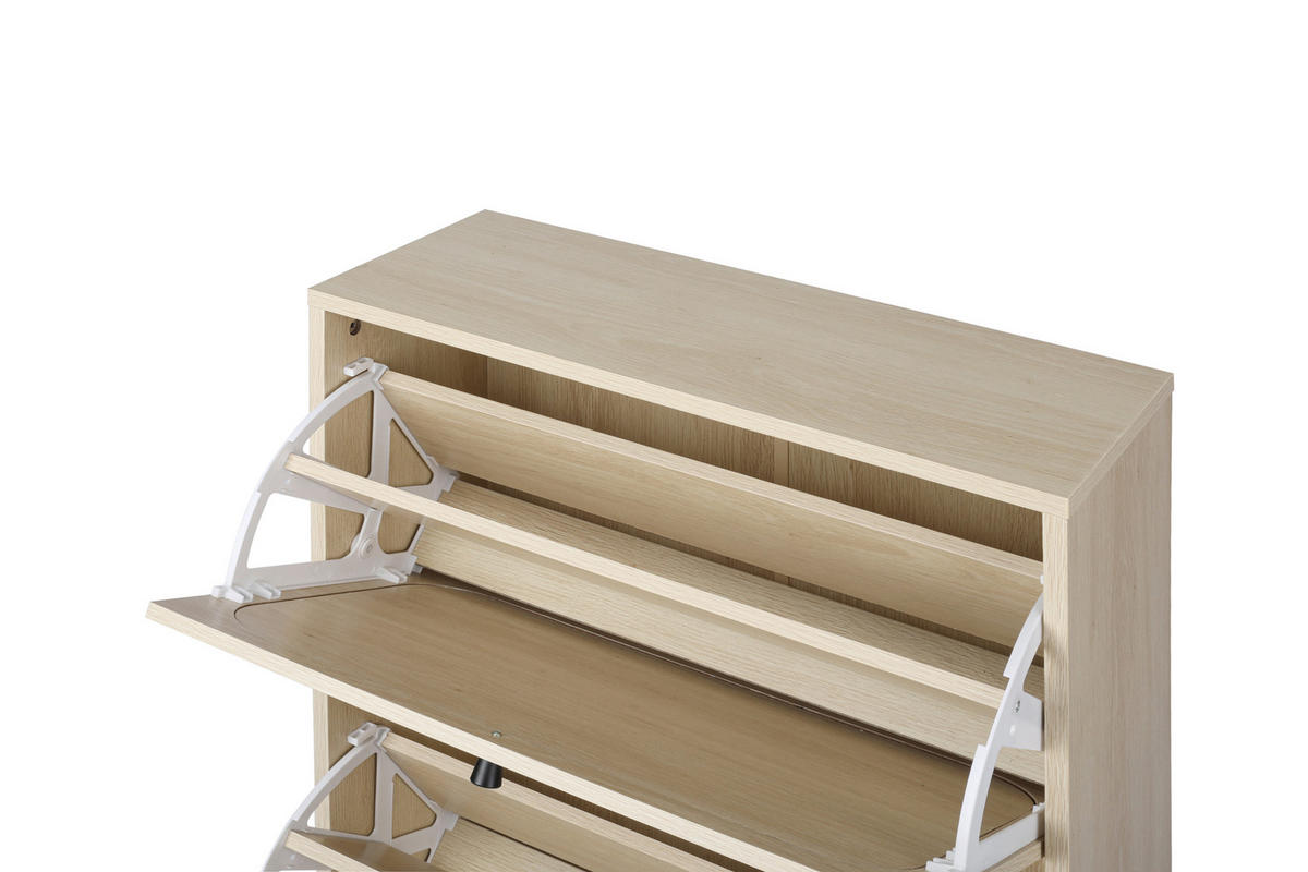 SCHUHSCHRANK Braun 60/23,5/124 cm - Braun, Holzwerkstoff (23.5/124/60cm) - Urban Meuble