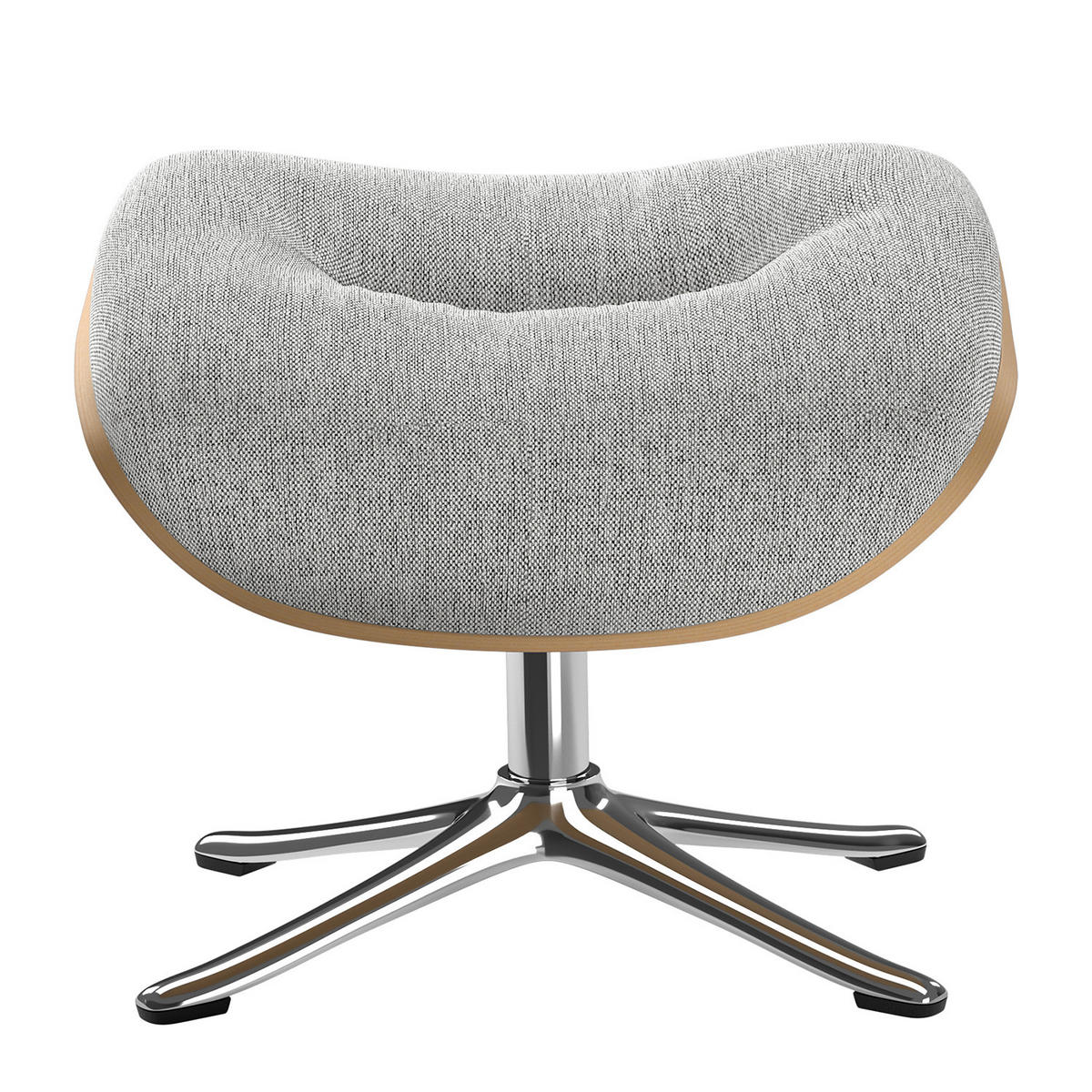 POLSTERHOCKER - Chromfarben/Hellgrau, Textil/Metall (44/39/42cm) - home24