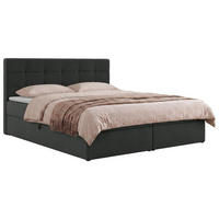 POSTEL BOXSPRING SOLVEN 140/200 - Tmavě šedá Jersey - Topper Visco - H4 - černá/tmavě šedá, textil/plast (140/200cm) - MKS