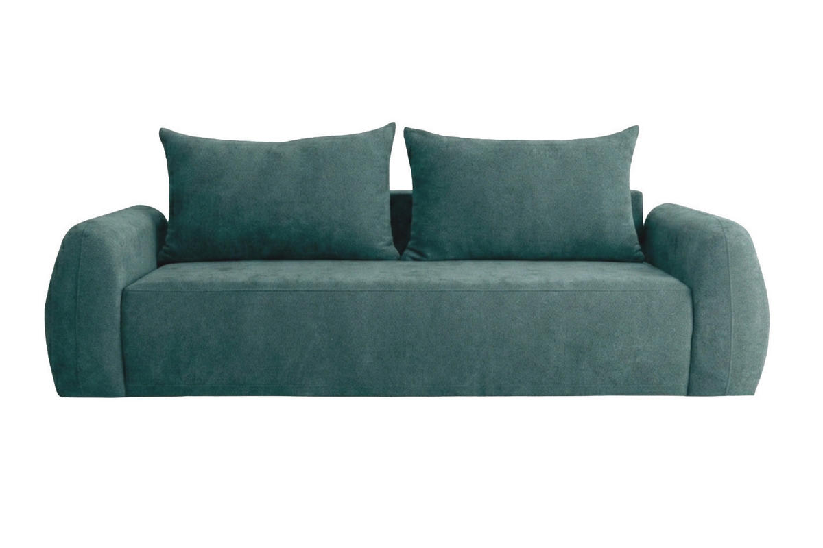 POHOVKA S Funkcí Spaní A Úložným Prostorem, Látka Doha, Zelená, HELA - zelená barva, dřevo (250/89/100cm) - Kaiser Möbel