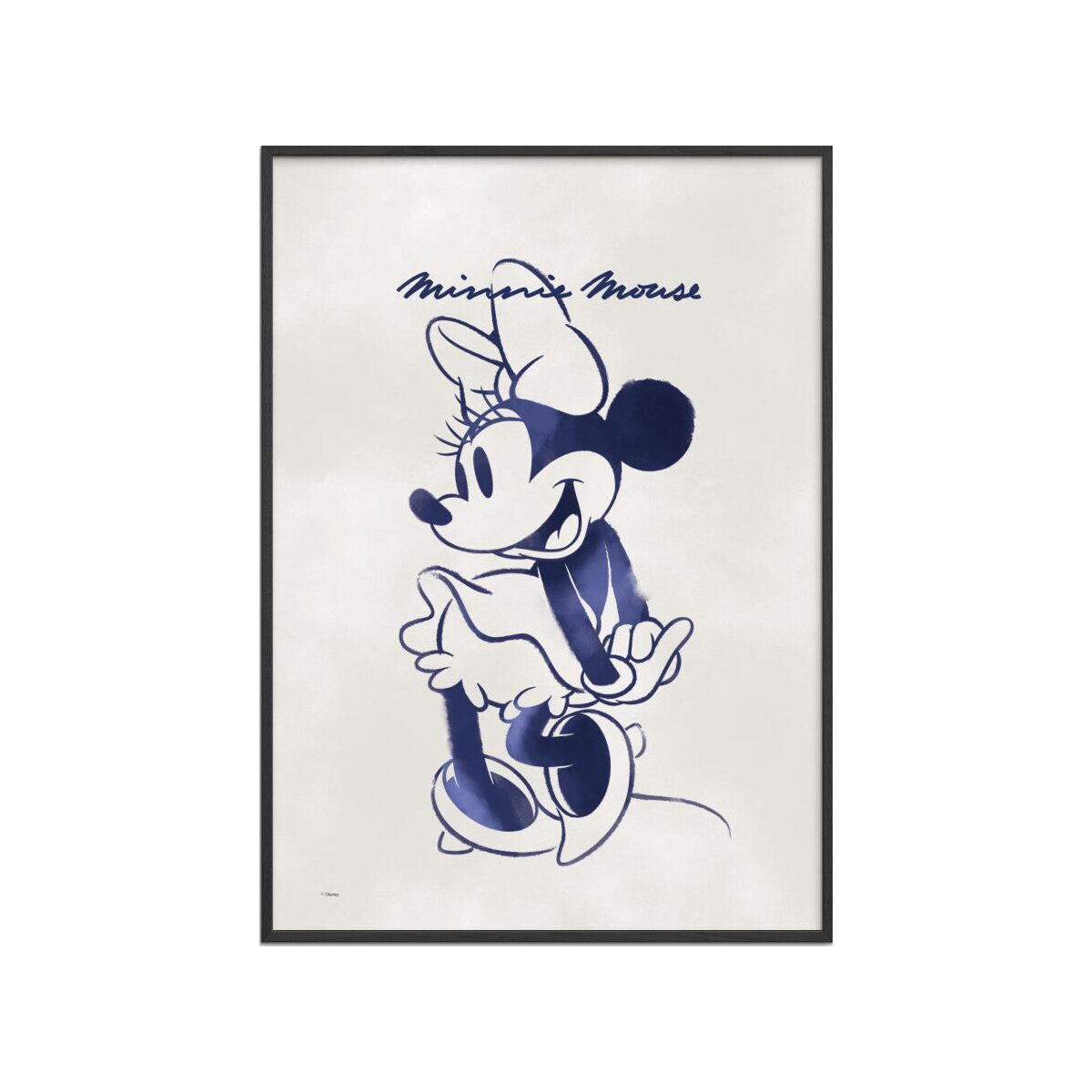 POSTER mit Rahmen Disney - Disney - Minnie Mouse Blue - Blau/Schwarz, Holz/Papier (30/40cm) - Poster&Frame