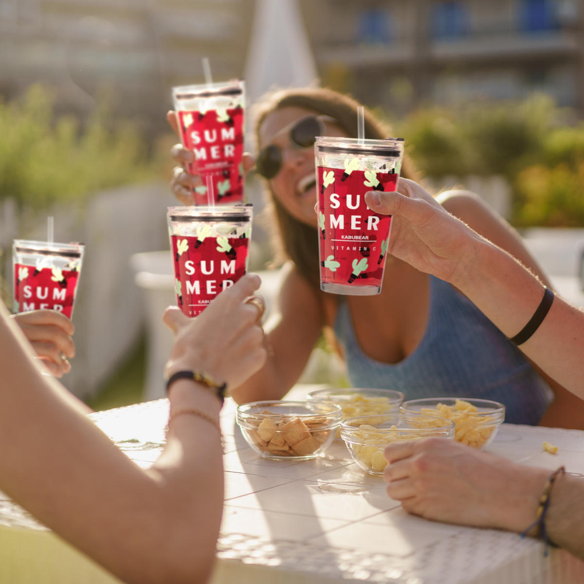 4XTRINKGLAS - Transparent, Glas/Kunststoff - Relaxdays