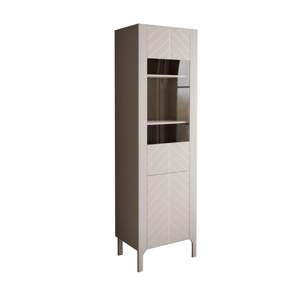 GLASVITRINE LUMI, Kaschmir - Kaschmir, Holzwerkstoff (60/197/41cm) - Lookway