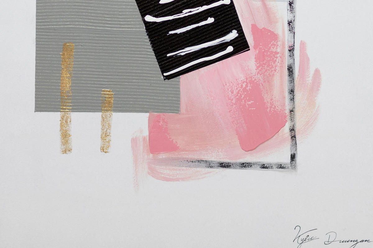 ACRYLBILD HANDGEMALT 60/80 cm - Pink/Grau, Holz/Textil (1.7/80cm) - KUNSTLOFT