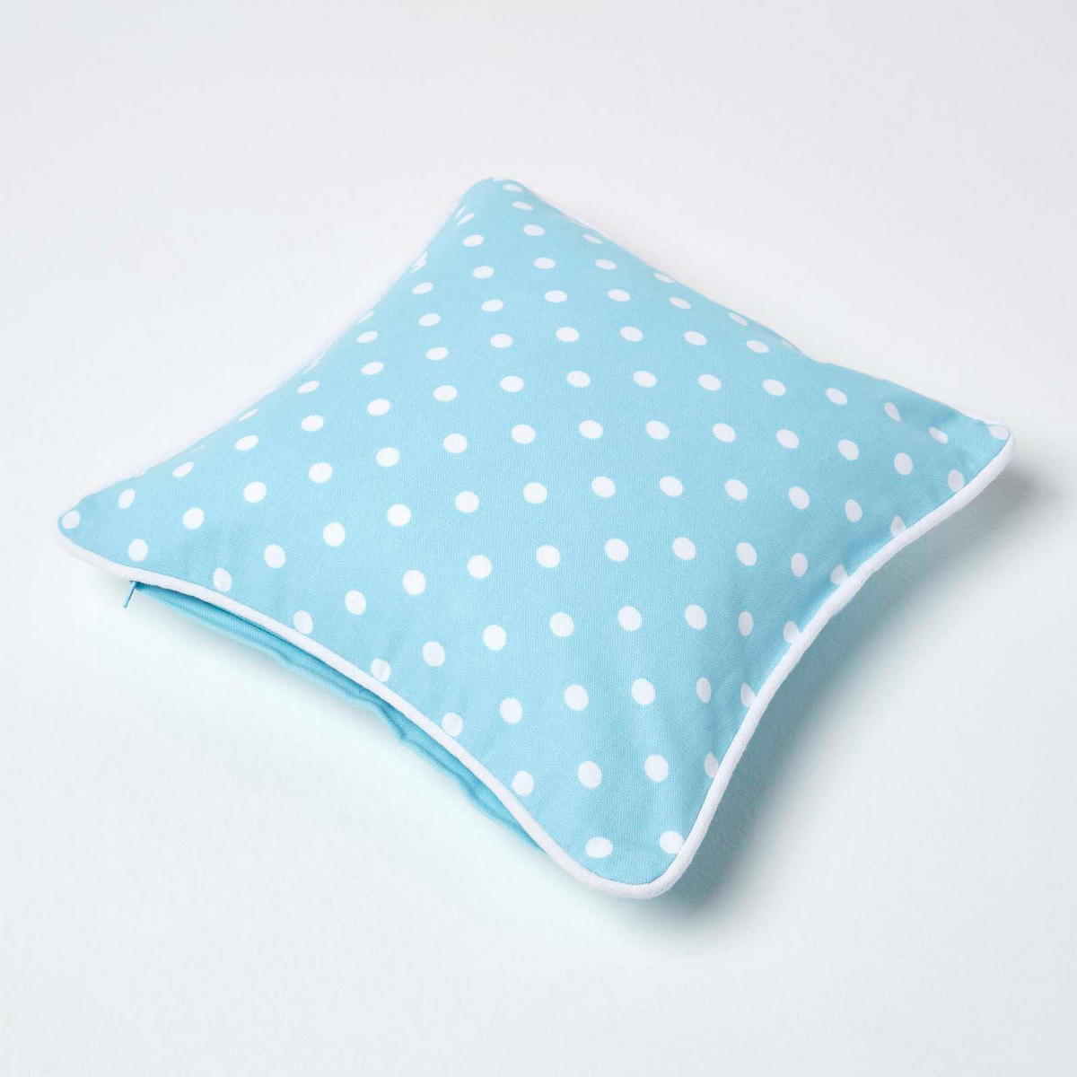 KISSENHÜLLE Polka Dots 30/30 cm, 100% Baumwolle - Blau, Textil (30/30cm) - Homescapes