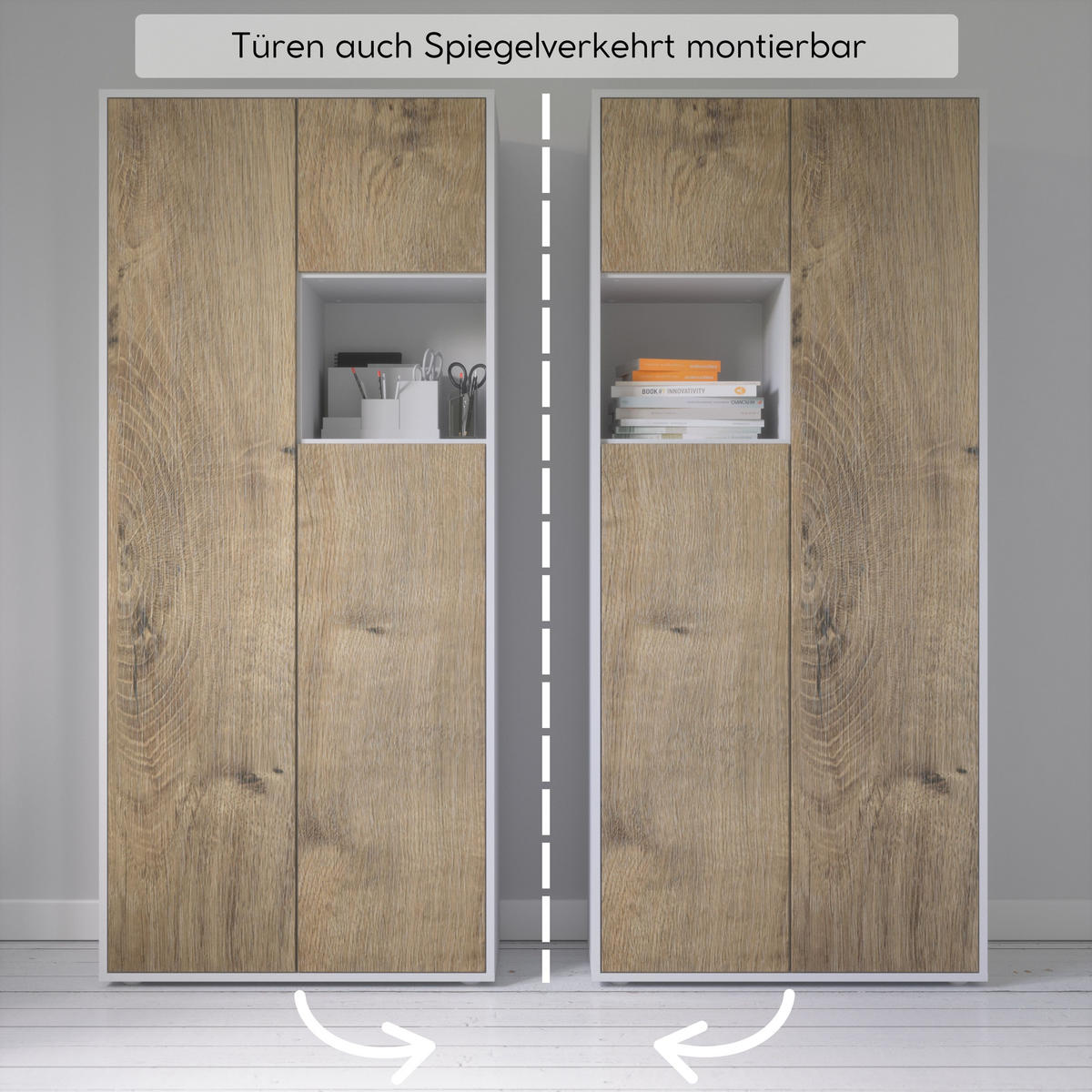 AKTENSCHRANK Amira T10 Eiche Ribbeck 180/80/40 cm - Alteiche, Holzwerkstoff (80/180/40cm) - SIMPLYFURN