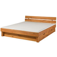 BETT mit Schublade Massivholz Kernbuche 180 x 200 x 73 natur TomMe #132 - Naturfarben, Holz (180/200cm) - Massivmoebel24