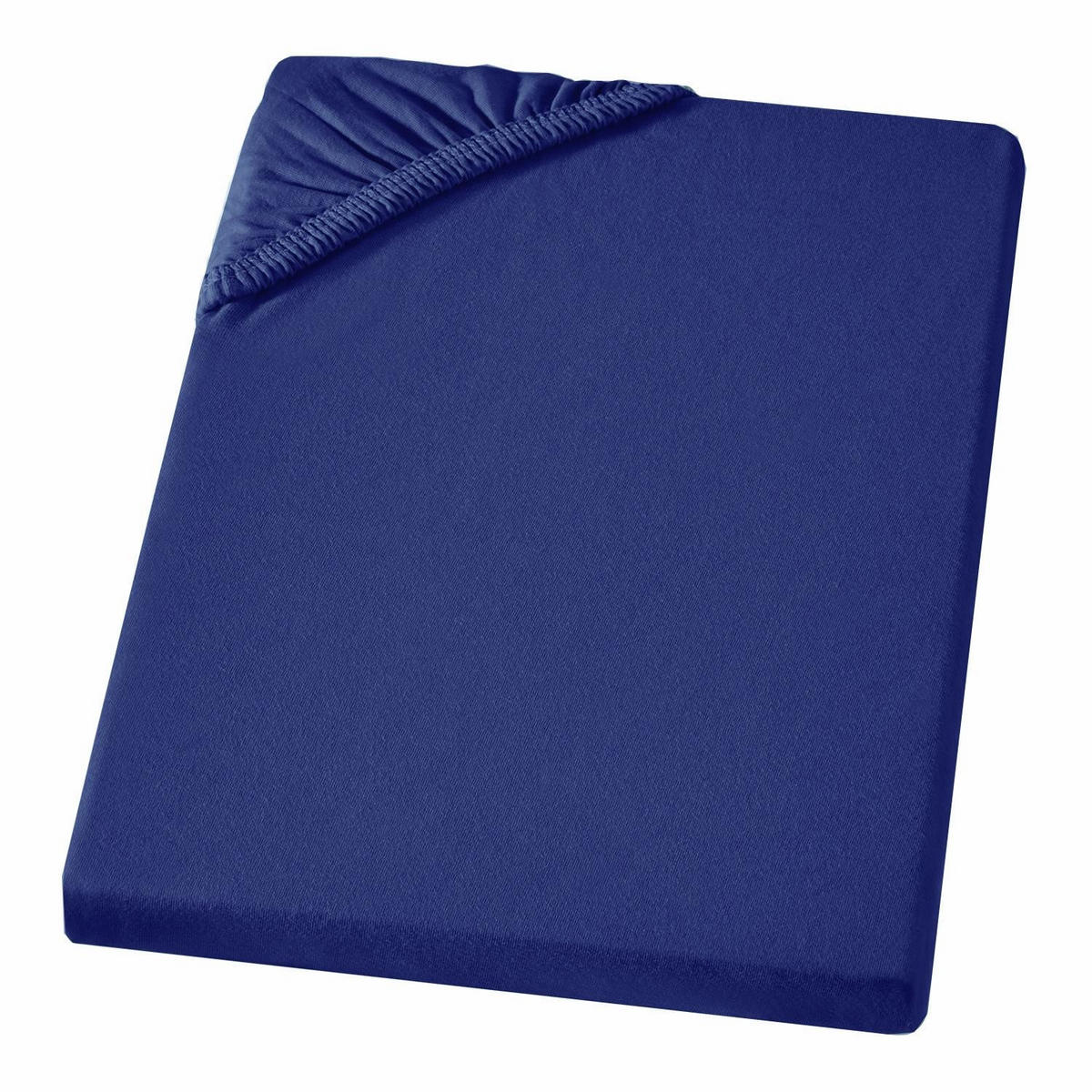 JERSEY-SPANNBETTTUCH 180x200 - 200x200 Große Bettlaken aus 100% Baumwolle, Spannbettlaken Laken Uni Royal-Blau - Blau, Textil (200/200cm) - Carpe Sonno
