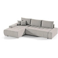 ECKSOFA Draco L beige links - Chromfarben/Beige, Textil/Metall (267/186cm) - Beautysofa