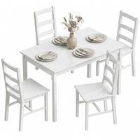 ESSZIMMER-SET, Massivholz rechteckig, 5-teilig 4 Personen, weiß - Weiß, Holz (73/75/118cm) - Vallsero