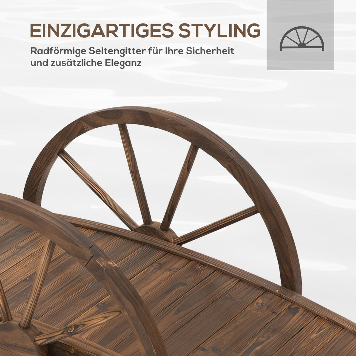 GARTENBRÜCKE aus Tannenholz - Dunkelbraun, Holz (100/50/37cm) - Outsunny