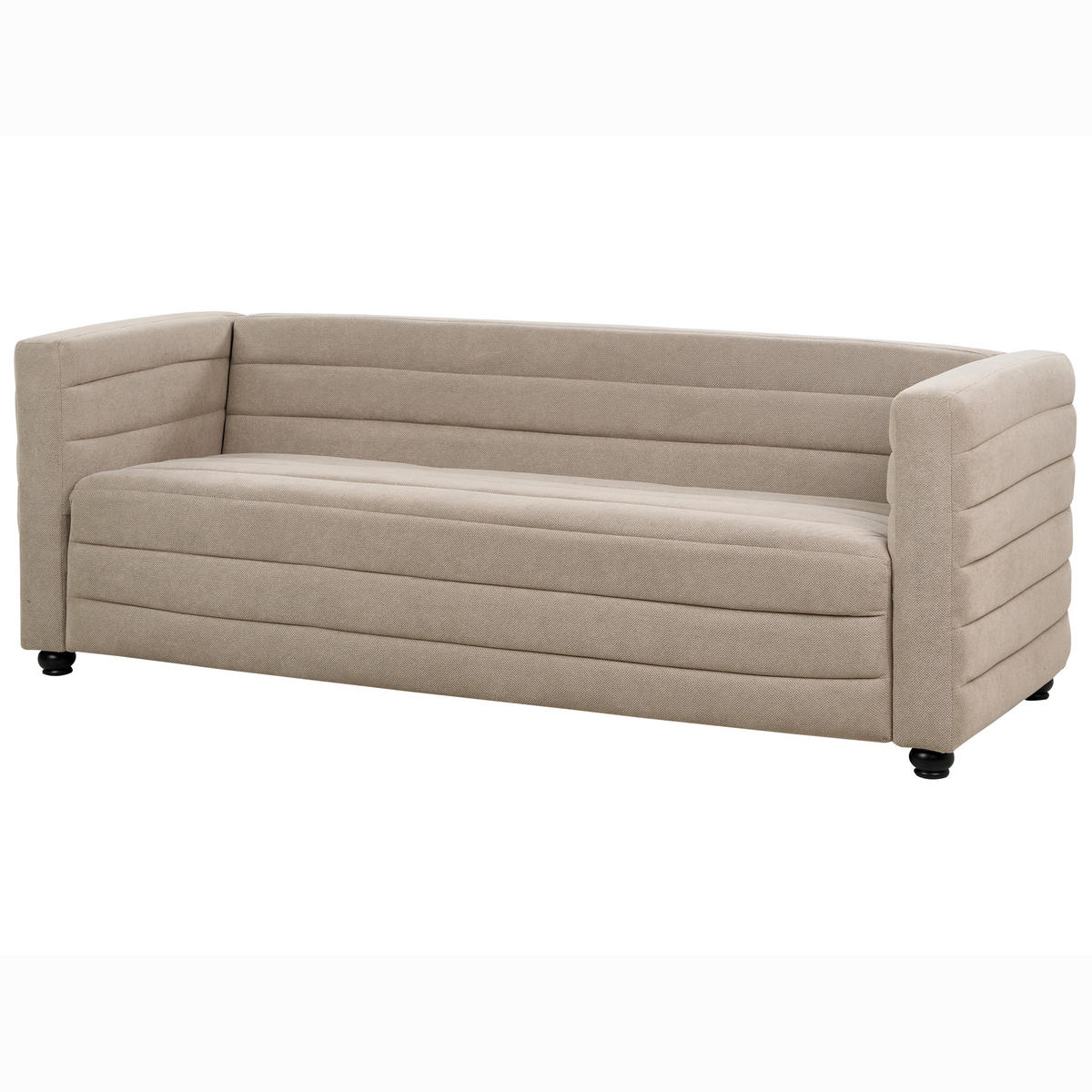 3-SITZER-SOFA Stoff taupe Hofn - Beige/Schwarz, Textil (214/72/79cm) - Beliani