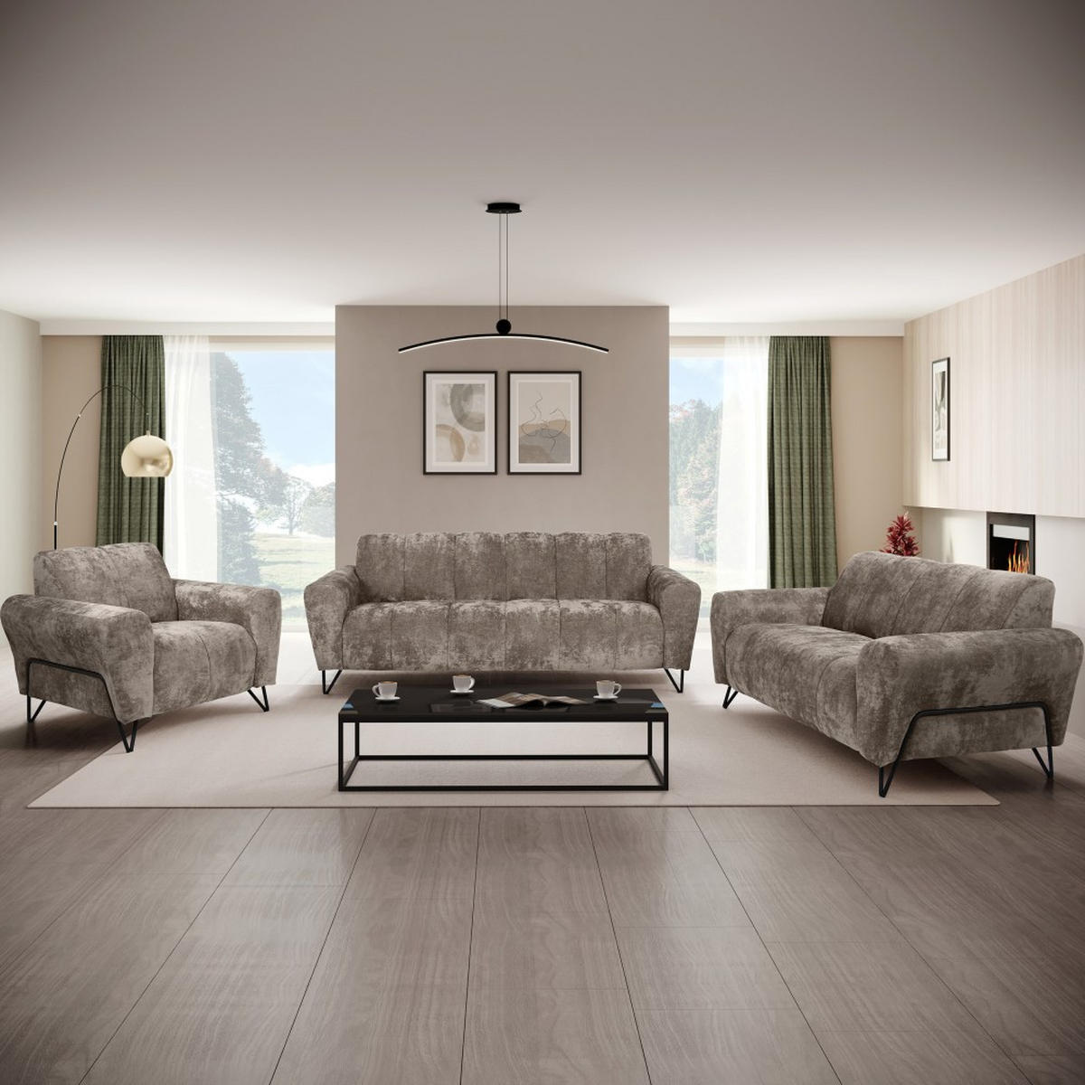 RELAXSESSEL Volare mit Metallbeinen braun - Schwarz/Braun, Textil/Metall (100/83/98cm) - Beautysofa