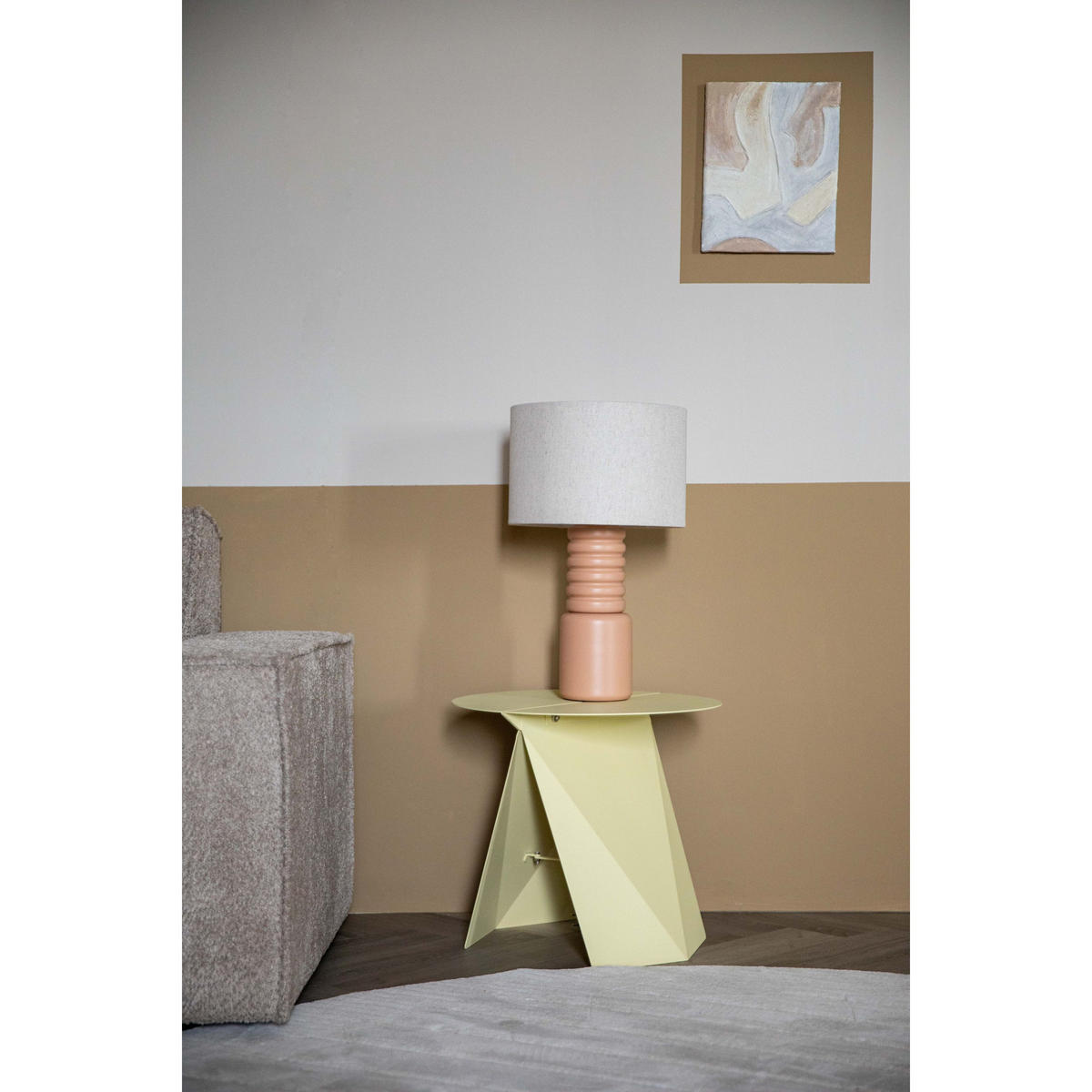 BEISTELLTISCH Foldy Gelb - Gelb, Metall (45/45.8/40.5cm) - Zuiver