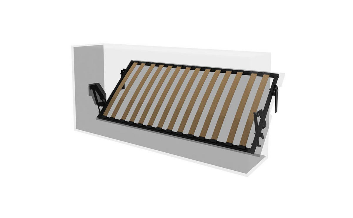 SCHRANKBETT Morphy Einbaubares 190x90 Horizontal - Weiß, Holz/Metall (190/90cm) - WallBedKing