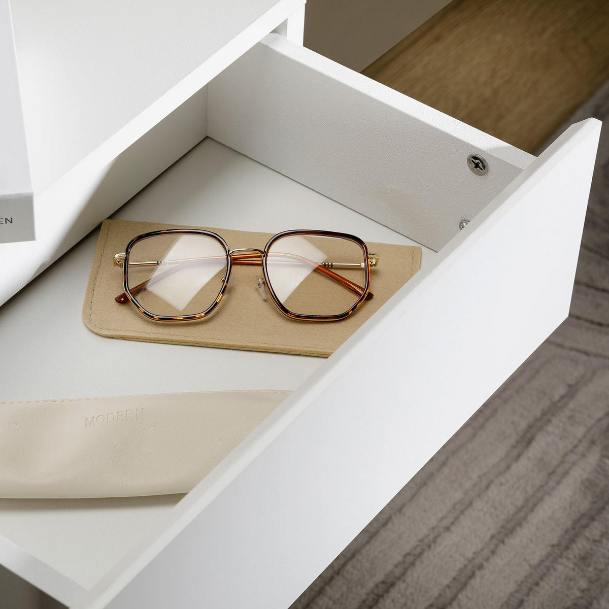 HÄNGENDER NACHTTISCH ANNI weiß - Weiß, Holzwerkstoff (42/29/30cm) - CARO-Möbel