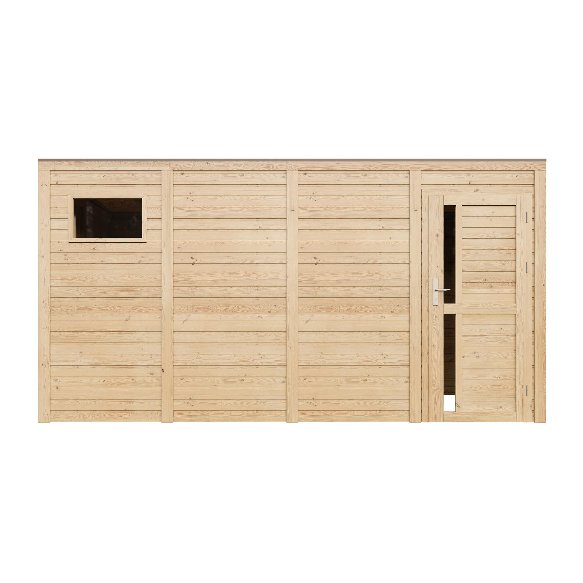 GARTENHAUS Holz 8,16 m² M327F1 - Naturfarben, Holz (404/210/202cm) - Timbela