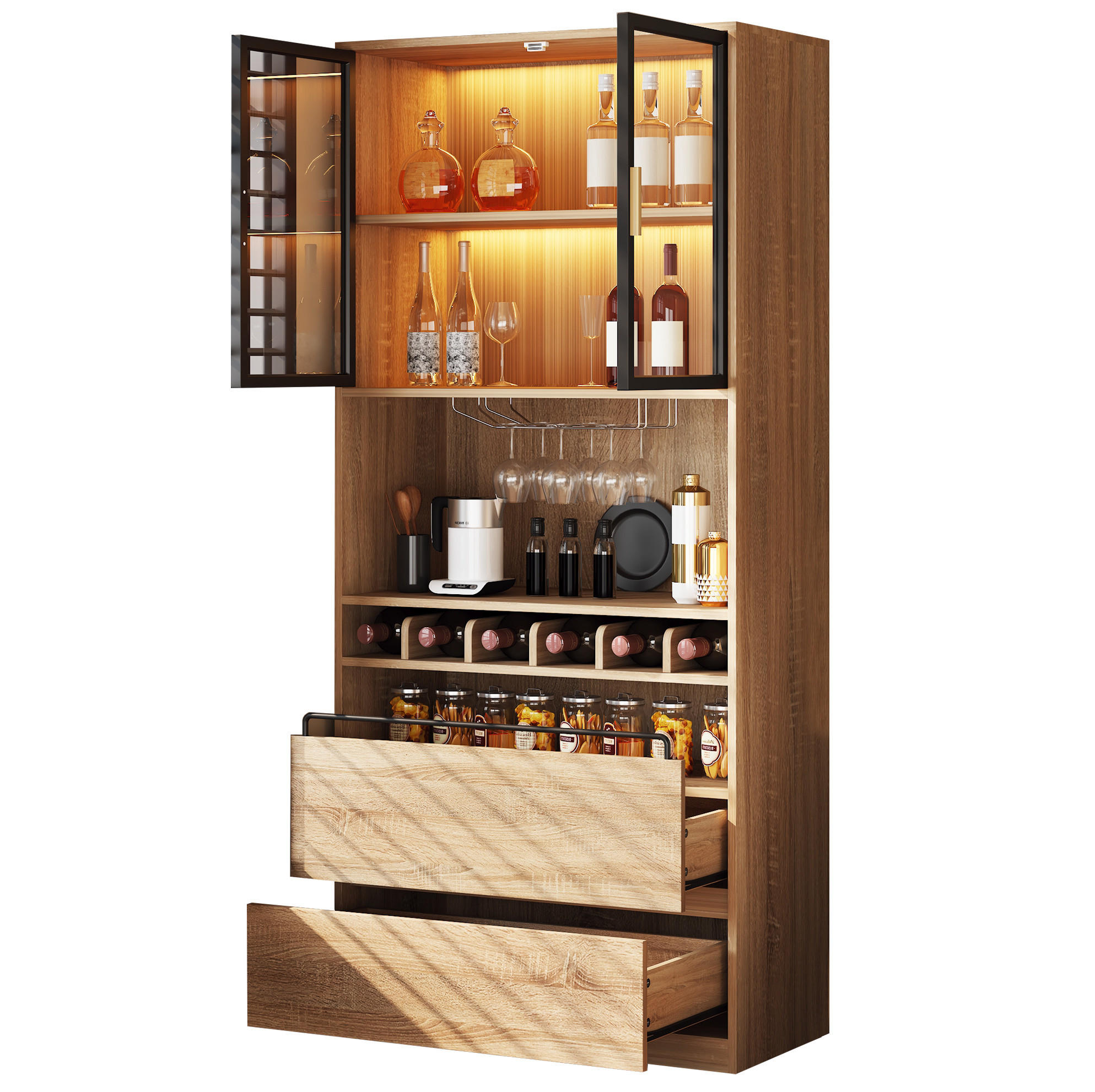 Modenvie Vitrine Natur 80x180x40 cm