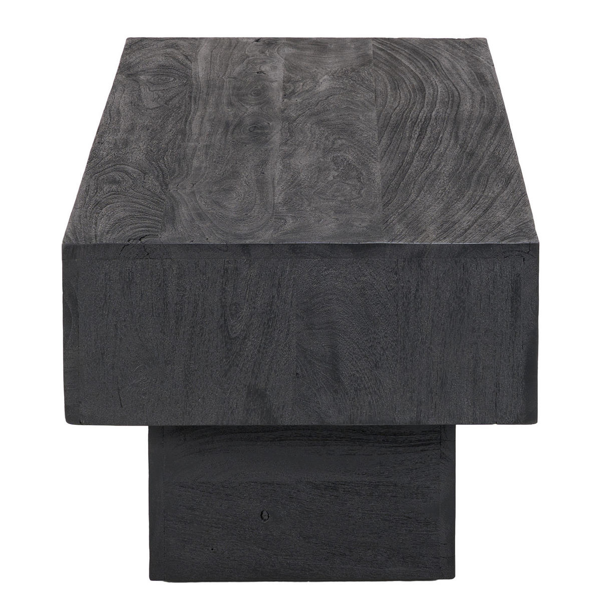 COUCHTISCH - Akazie massiv Schwarz - Schwarz/Akaziefarben, Holz (45/120/35cm) - home24