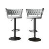BARHOCKER-SET Muz BK-1141/CM (2 Stück in Samt) - Schwarz/Grau, Textil/Metall (50/76/48cm) - MIRJAN24