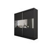 SCHWEBETÜRENSCHRANK ROSALIA 200/216/61 cm 2-türig mit Spiegel Schwarz - Schwarz, Holzwerkstoff (200/216/61cm) - MASSENO
