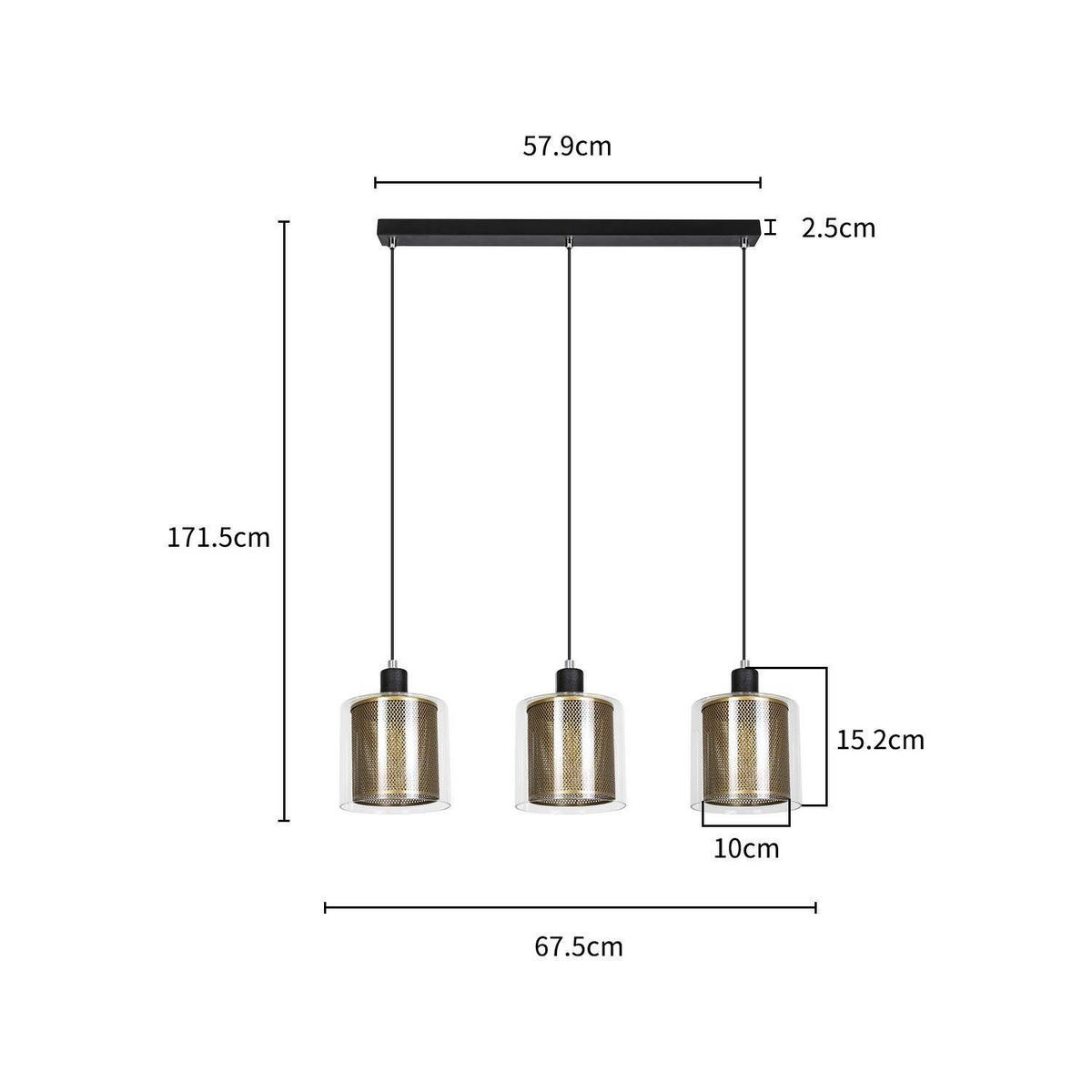 HÄNGELEUCHTE Schutzhülle 68/13/172 cm - Goldfarben, Metall (68/13/172cm) - Nettlife