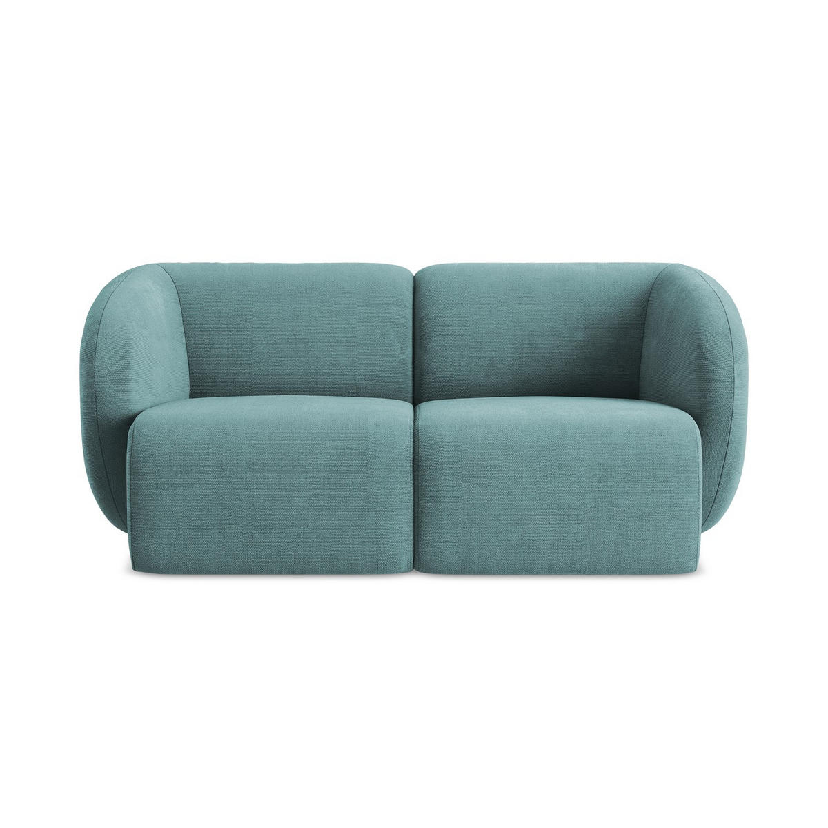 2-SITZER-SOFA Chenille Stoff Blau - Blaugrau/Schwarz, Holzwerkstoff/Kunststoff (174/75/94cm) - LaMiaSofa