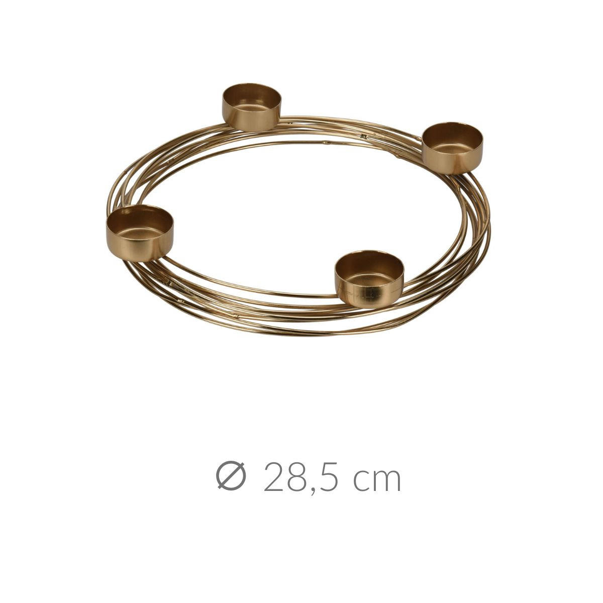 TEELICHTHALTER 28,5/28,5/3,5 cm - Goldfarben, Metall (28.5/3.5/28.5cm) - Home Styling Collection