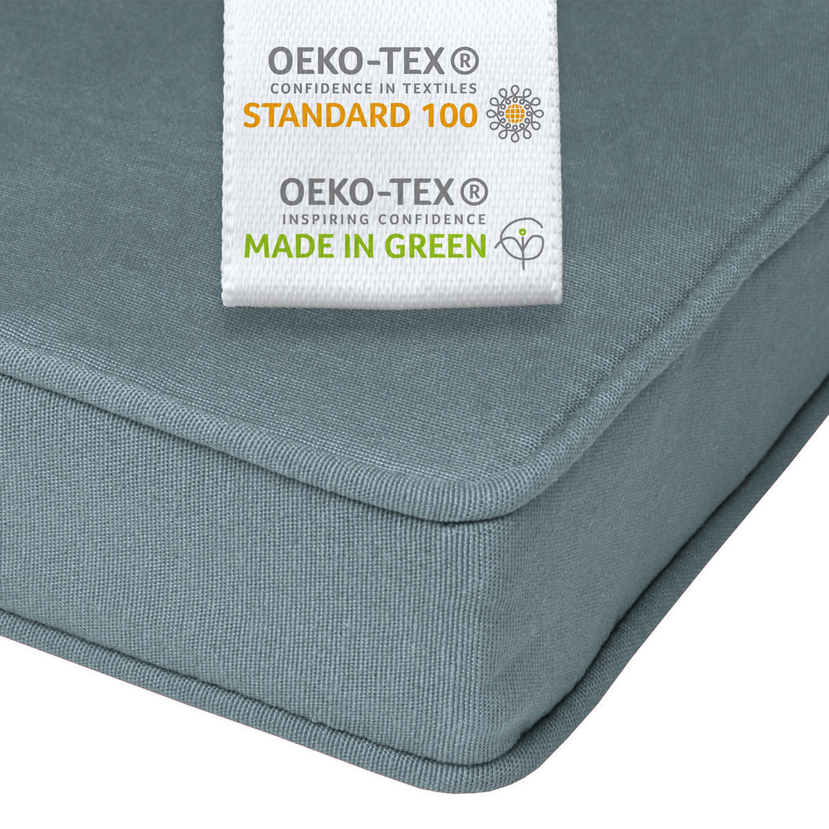 BANKAUFLAGE Loft BK 150x48x5cm Taubenblau - Blaugrau, Textil (48/150cm) - Beautissu 