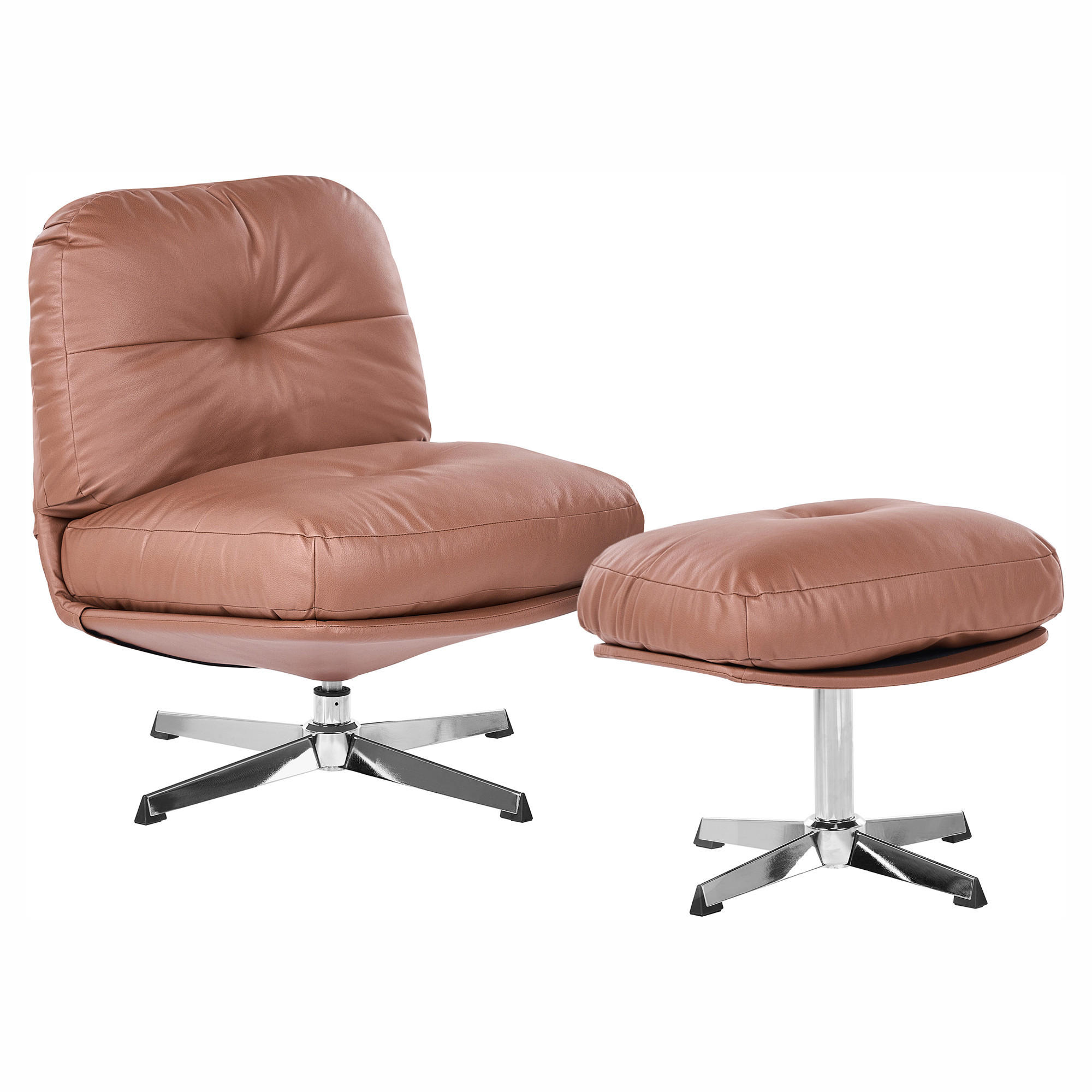 Beliani Drehsessel Braun, Silber 62x77x75 cm