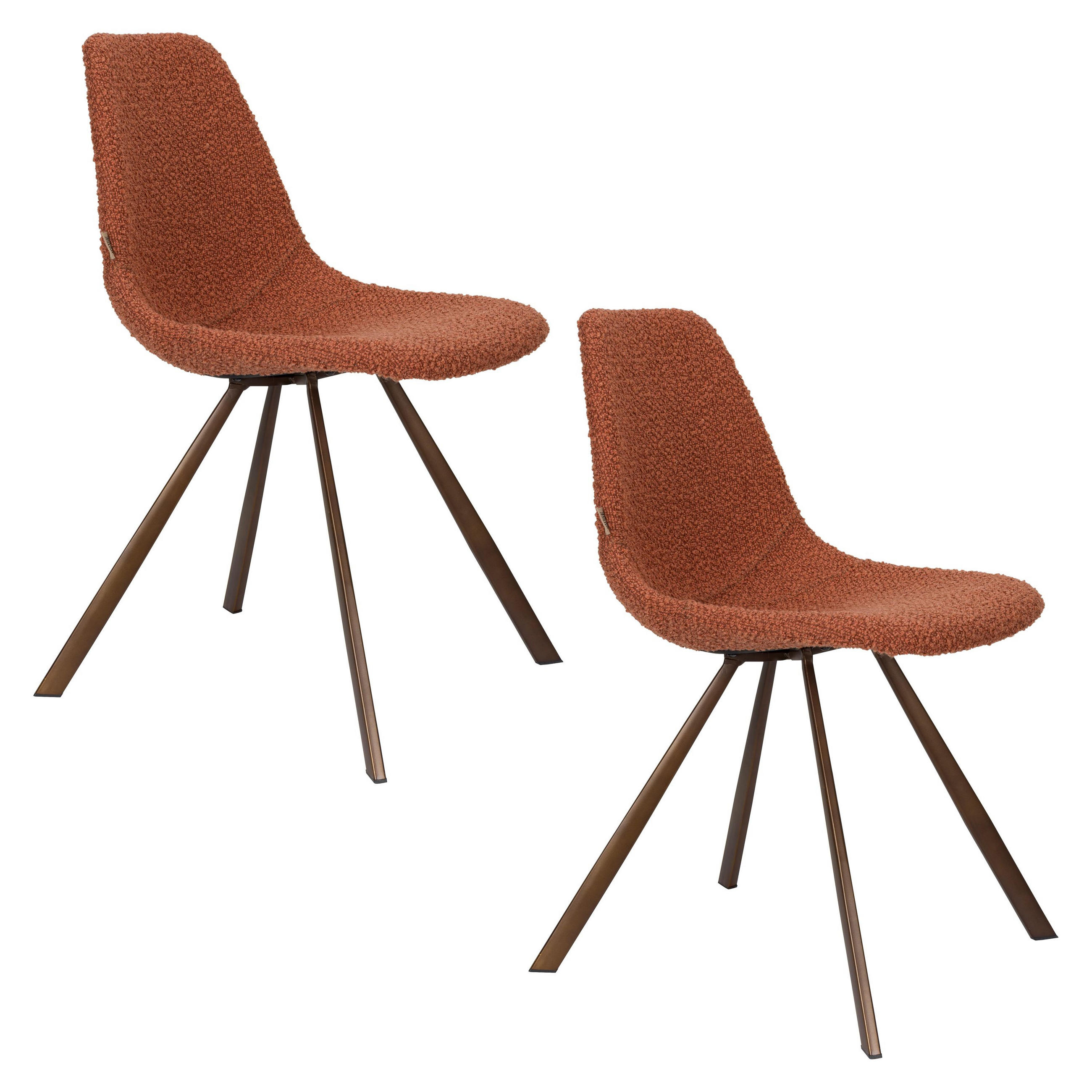 ESSZIMMERSTUHL Franky Terra/ Rot - 2 er Set - Rot/Terracotta, Kunststoff (46/83/56cm) - Dutchbone