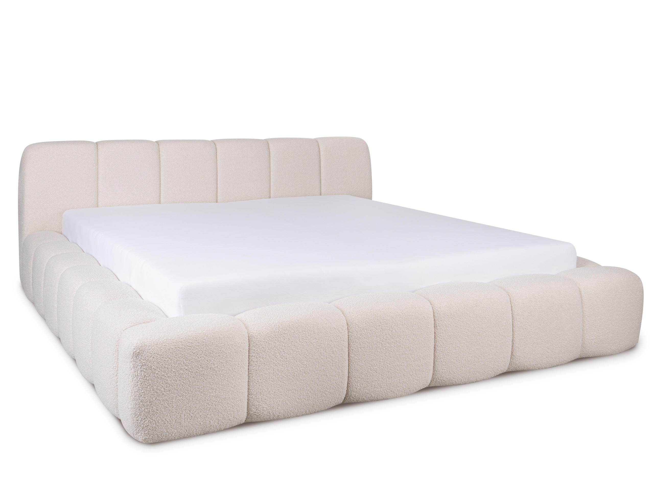 POLSTERBETT Ariana Hellbeige 180/200 cm Boucle mit Bettkasten - Beige, Holz/Textil (180/200cm) - wonello