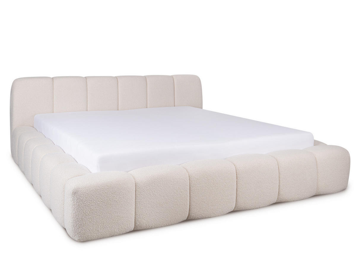 POLSTERBETT Ariana Hellbeige 180/200 cm Boucle mit Bettkasten - Beige, Holz/Textil (180/200cm) - wonello