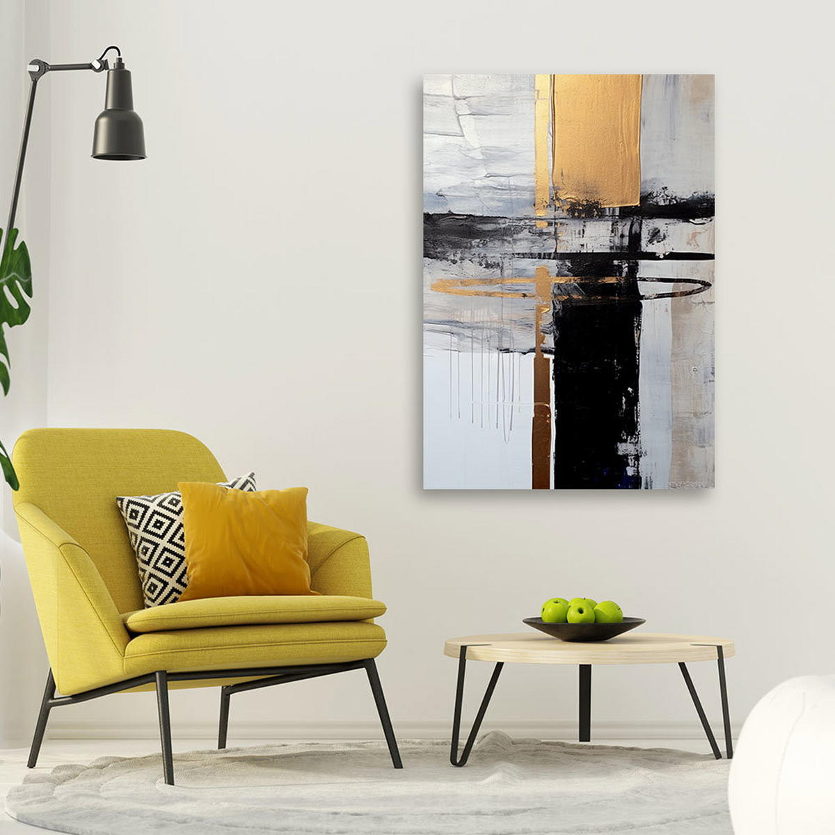 KUNSTDRUCK Gold 80/120 cm - Goldfarben, Textil (80/120cm) - KUNSTLOFT