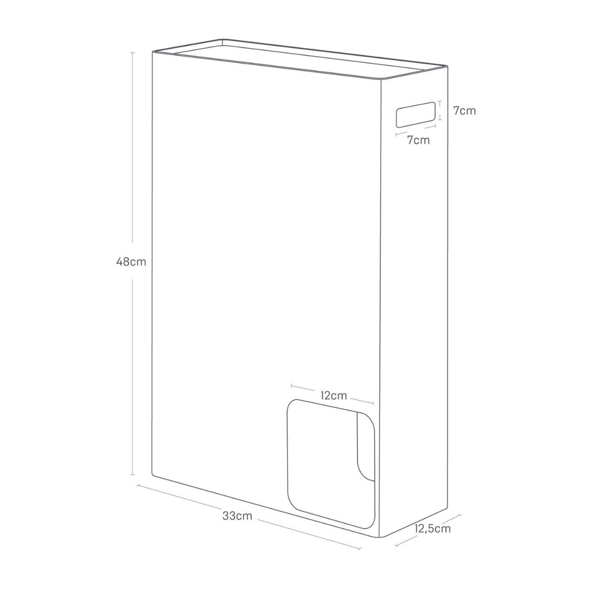TOILETTENPAPIERHALTER - plate 33/12,5/48 cm - Weiß, Metall (12.5/48/33cm) - Yamazaki