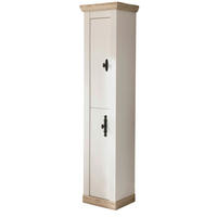 BAD-HOCHSCHRANK Pinie weiß, Oslo Pinie Landhaus, Badschrank, 42 x 200 cm - Dunkelgrau/Weiß, Holzwerkstoff/Metall (42/200/35cm) - Furn.Design