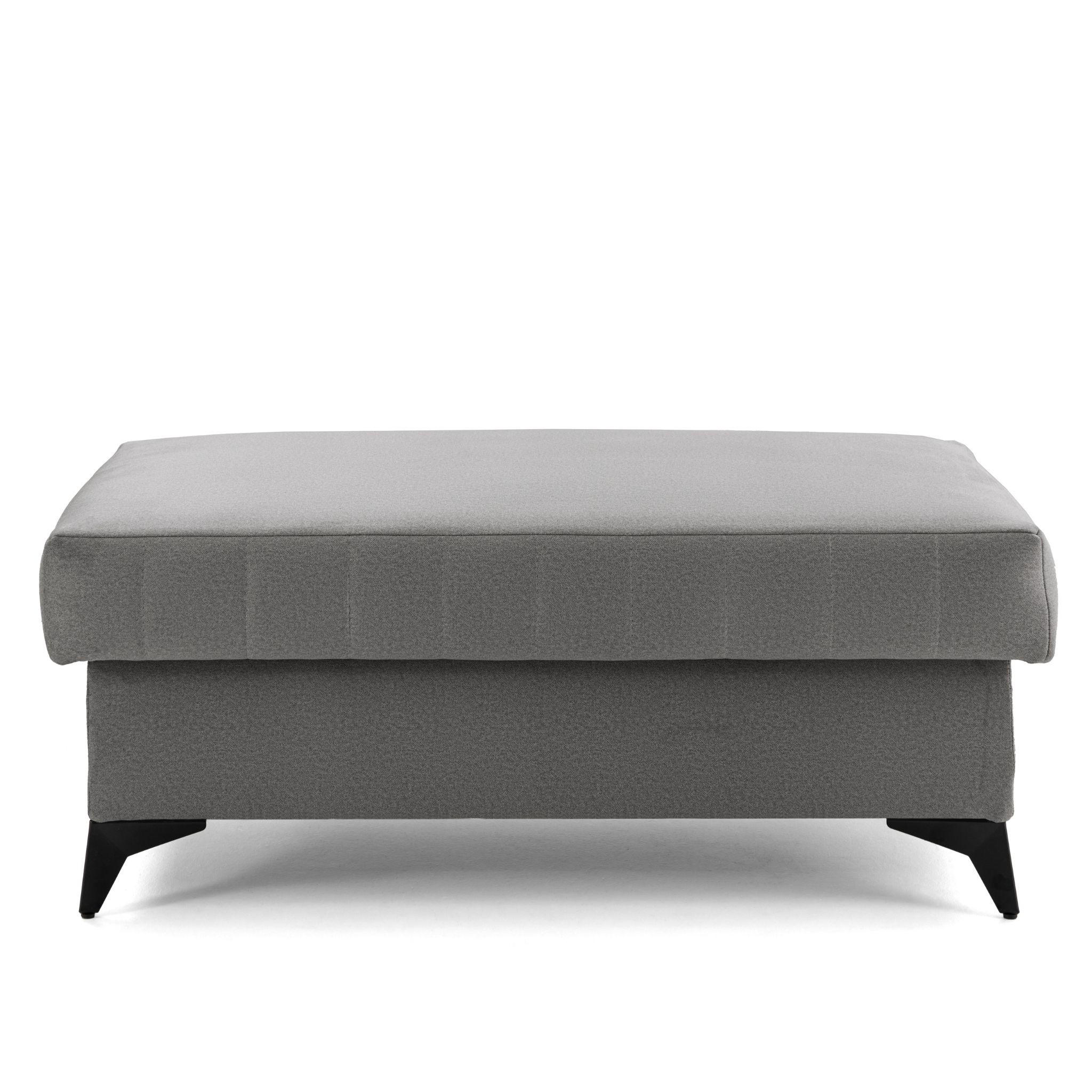 POUF PIERO 107 x 60 cm Velours Grau - Schwarz/Grau, Holz/Textil (107/43/60cm) - Muffo
