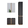 BADMÖBEL-SET Gloria Anthrazit 3 Teile, mit Hochschrank - Anthrazit/Sonoma Eiche, Holzwerkstoff (70/55/34cm) - Vicco