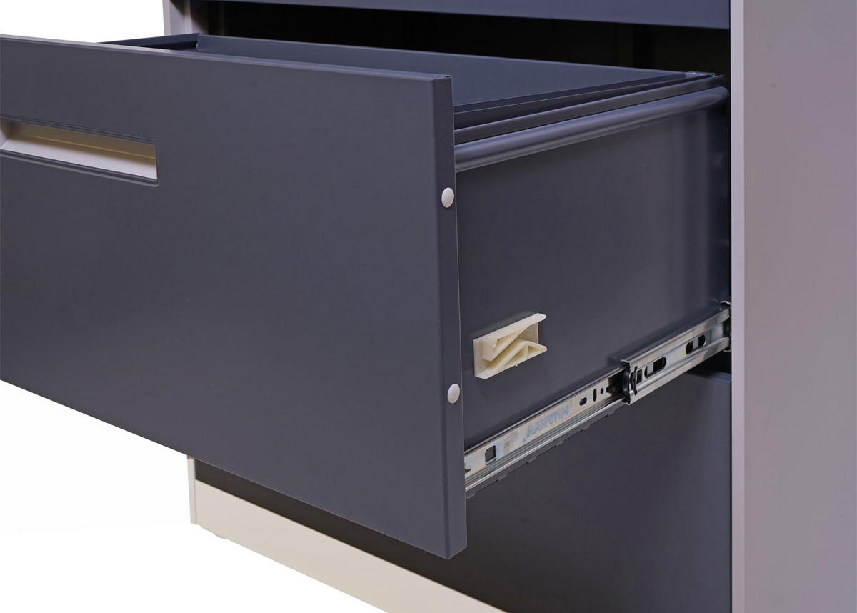 HÄNGEREGISTERSCHRANK HxBxT 132x76x46cm A4 abschließbar Grau-Dunkelgrau - Dunkelgrau, Metall (76/132/46cm) - PROREGAL